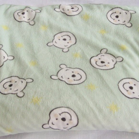Disney Winnie the Pooh Green Baby Blanket Smiling Bear Soft Cuddly Plush Fleece - Picture 3 of 6